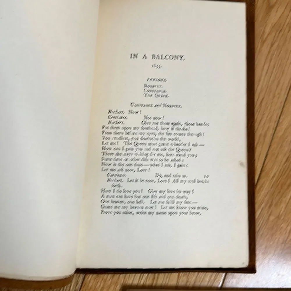 Rare in a balcony” by  robert browning stunning suede play booklet